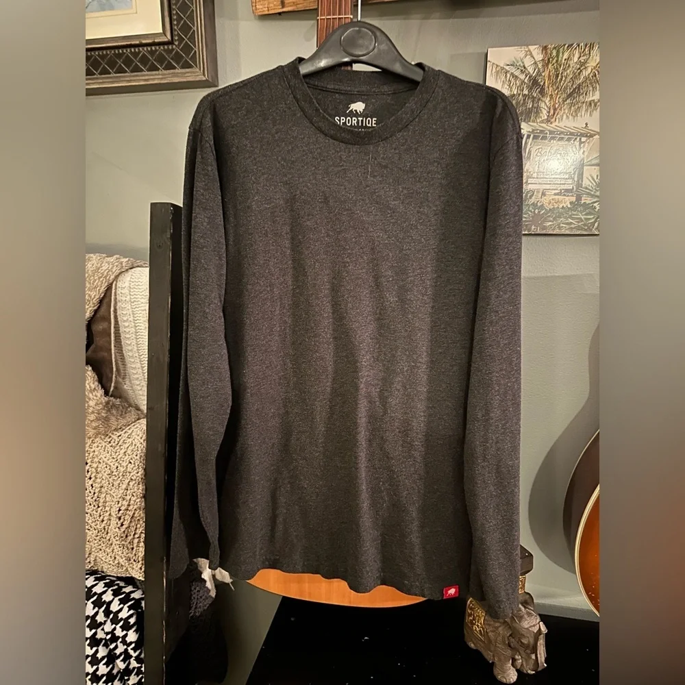 Sportiqe Men's Charcoal Long Sleeve Tee